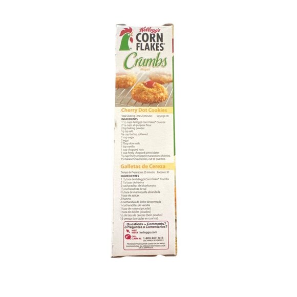 Kelloggs Corn Flakes Crumbs 21 Oz Deliciously Crisp Fat Free Paper Box & Plastic - Picture 4 of 6